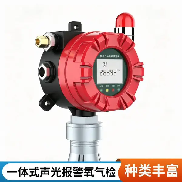 固定式氧气检测仪 在线式氧气报警仪 带显示探头 化工厂车间浓度监测