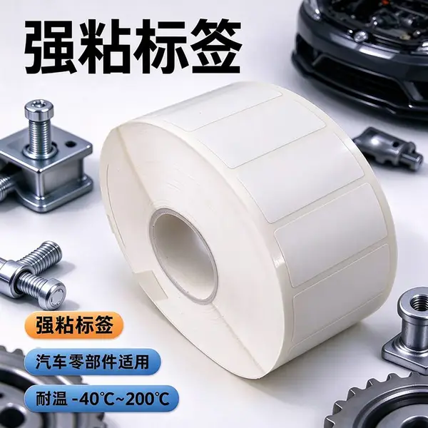 汽车零配件高温标签 B-467G 38.1mm*19.05mm 汽车强粘标签 高赋码