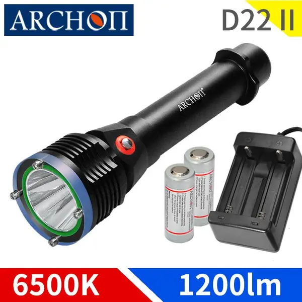 【厂家直销】ARCHON奥瞳D22IILED潜水手电筒 休闲潜水 工程潜水 1200流明 强光远射型
