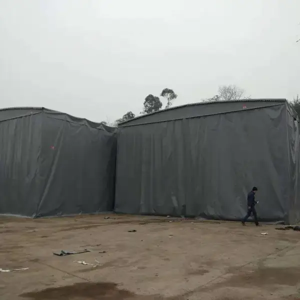 重庆铜梁大型移动伸缩推拉雨棚活动雨棚仓库帐蓬