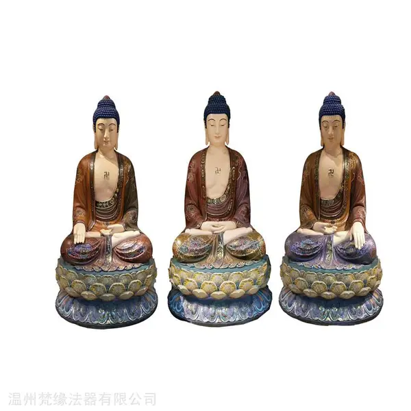 厂家三宝佛像批发 木雕三宝佛批发零售 玻璃钢三宝佛像