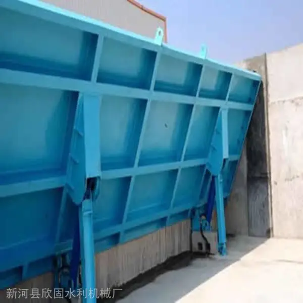欣固 40米*3米大型景观液压钢坝 水利喷泉智慧系统翻板闸门