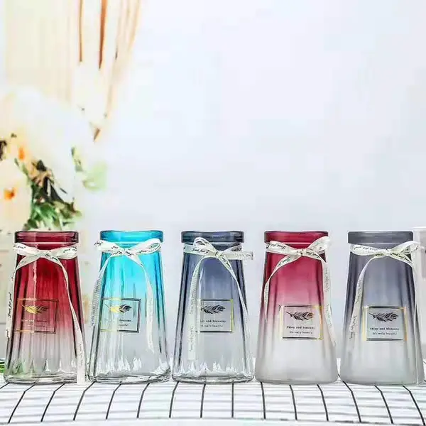 奥格玻璃工厂生产 玻璃瓶 花瓶透明插花 玻璃花瓶 富贵竹 锥型花瓶 水培花器厂家批发