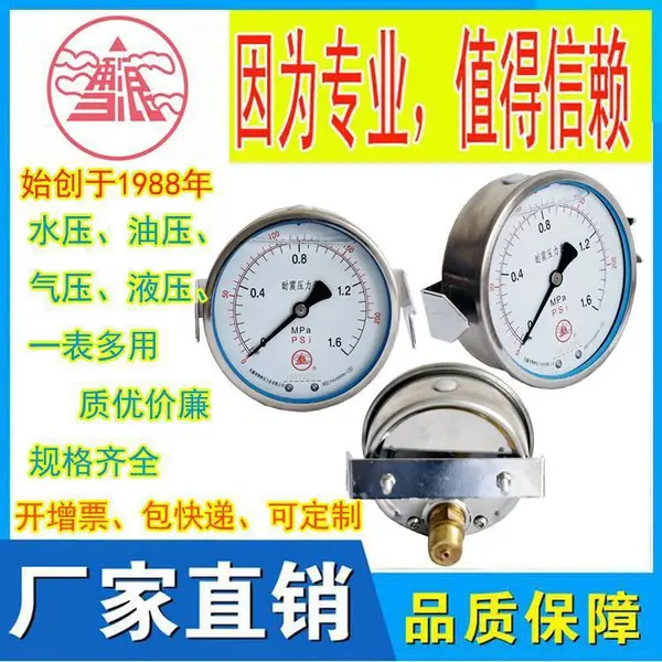 铁壳不锈钢壳耐震压力表YN-40/50/60/75/100/150