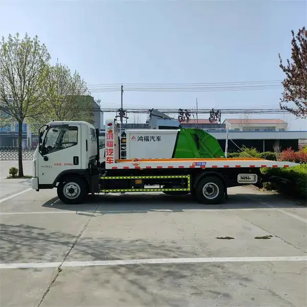 供应鸿福半挂车巨运牌LYZ5080TQZ型道路清障车福田底盘平板清障车