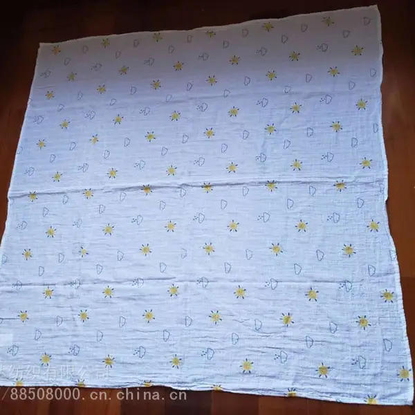供应全棉SWADDLE/MUSLIN儿童印花纱布裹毯