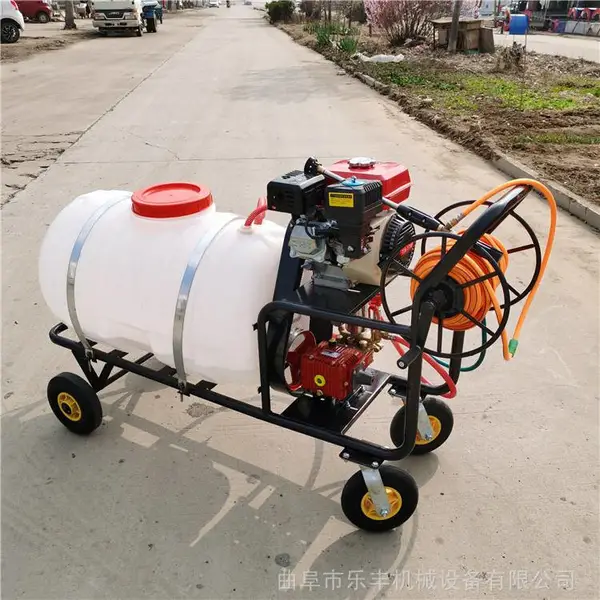 果园大容积喷雾车 手推式汽油打药机 乐丰牌