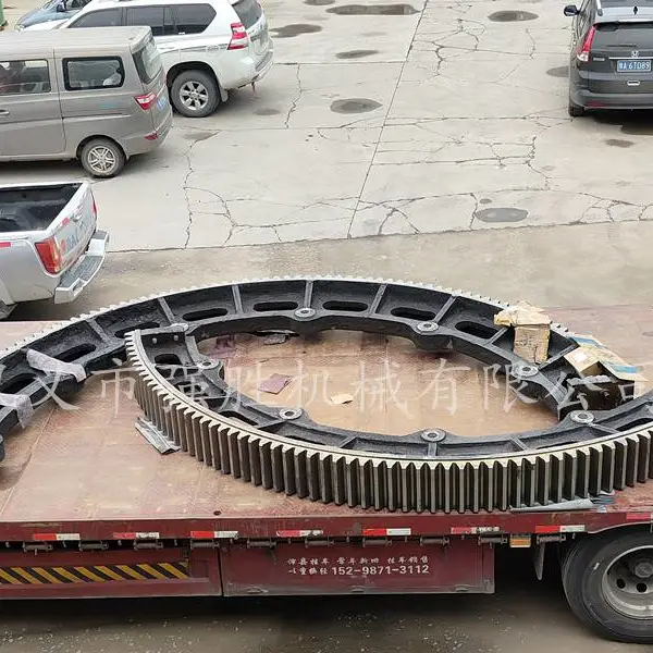 石灰煅烧回转干燥窑大齿轮 套筒旋转窑轴承座 铸钢拖轮挡轮配件
