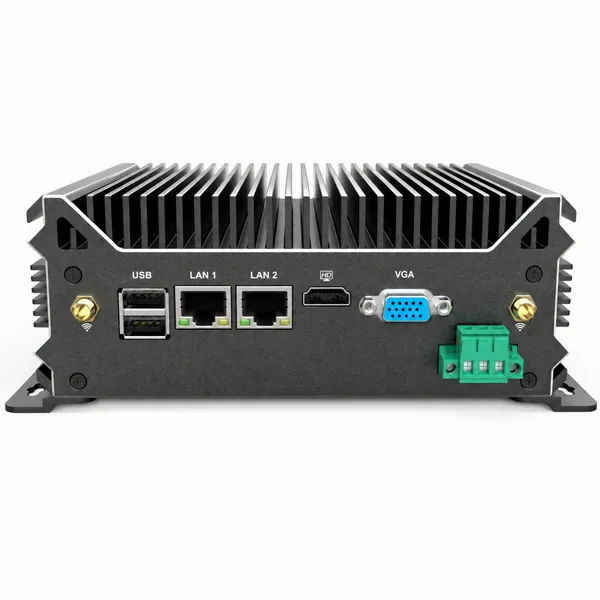 2网2串口宽压工业电脑n100工控机dc9v-36v兼容j6412串口RS485