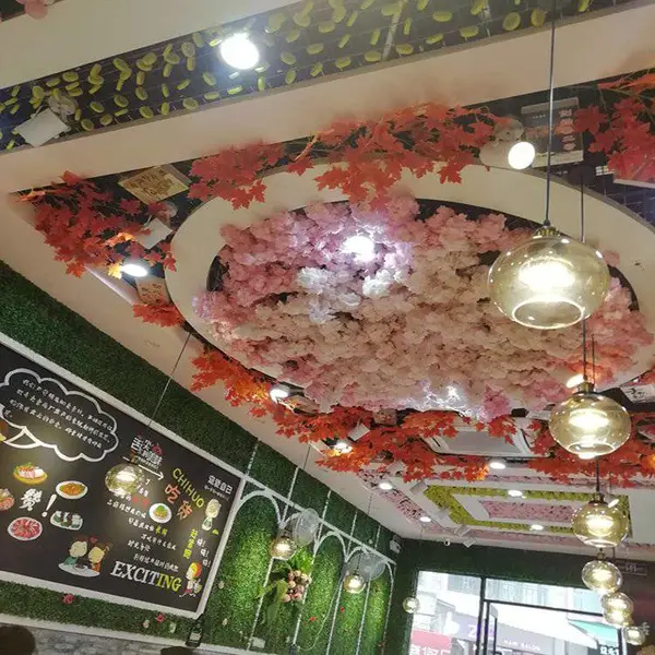 仿真人造樱桃花树叶假藤条植物缠绕室内网红墙面遮丑吊顶装饰美化