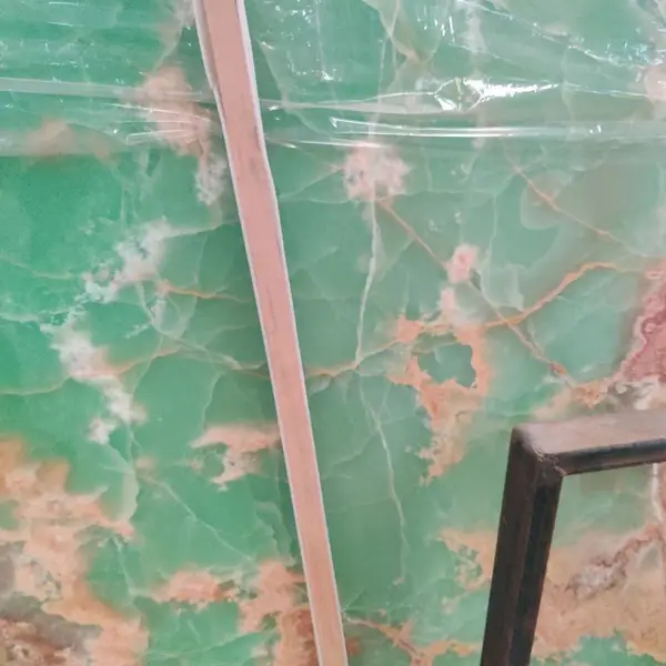 天然绿色青色玉石竹节玉大理石荒料 花纹均匀大理石 加工玉石大板