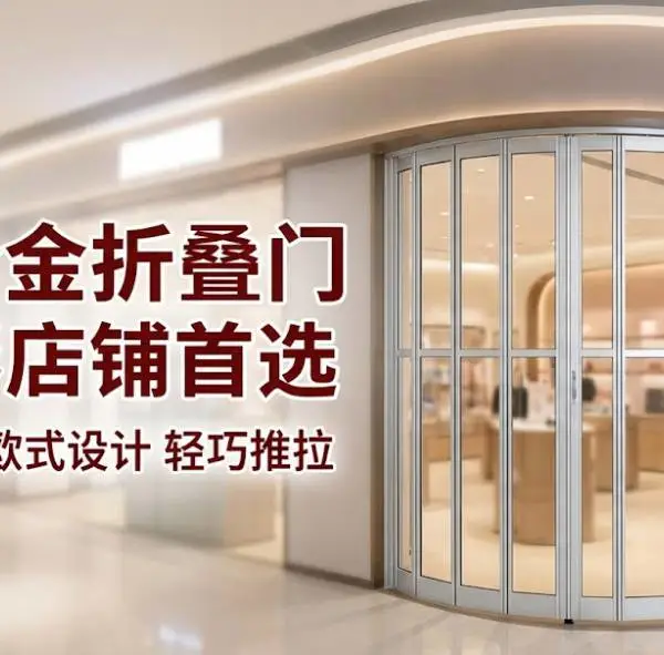 宾兴铝合金水晶折叠门 推拉侧滑防盗门 适用商场及汽车美容店隔断