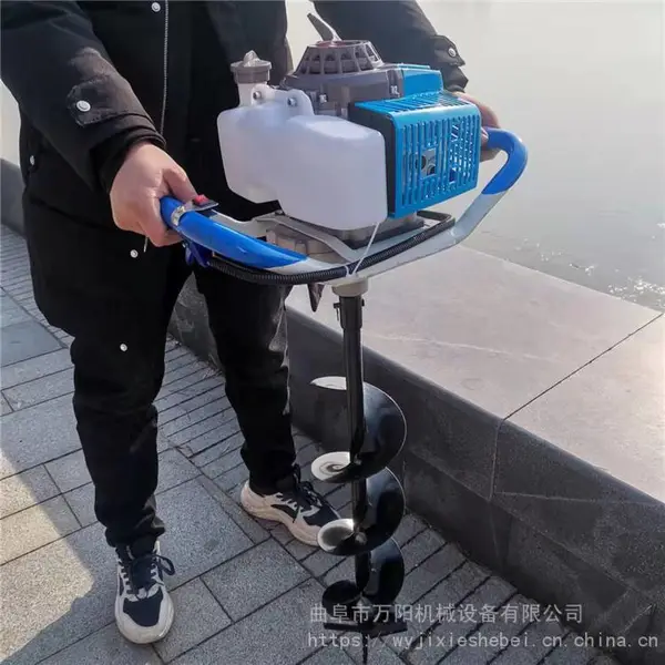 高速路护栏立柱打桩机地钻机带架子护栏打桩机小型工地挖坑机