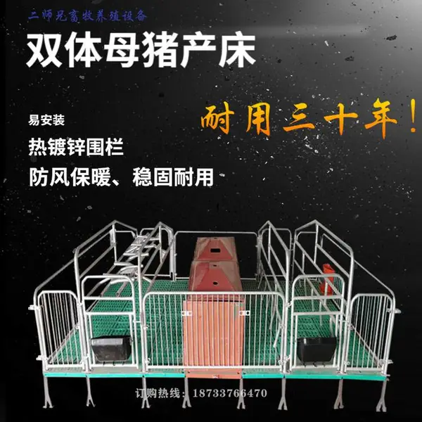 母猪产床两体一用 双体母猪产床定位栏单体 全复合产床养猪设备