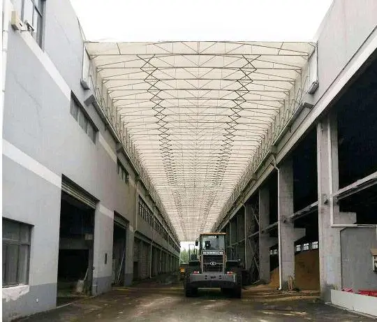 大型架空电动棚 厂房楼顶悬空雨棚 高空伸缩定制