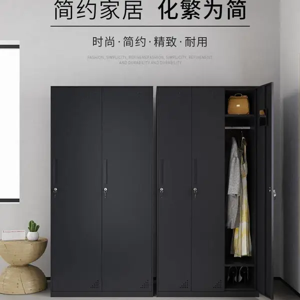 香河悦博办公家具厂家直销办公家具黑色更衣柜员工储物柜白色铁皮柜子带锁储存柜健身房更衣室宿舍柜