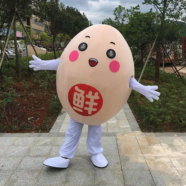鸡蛋人偶服装鲜鸡蛋行走表演服 定制人偶服装 舞台演出服做logo 户外大型活动公仔服发传单服装
