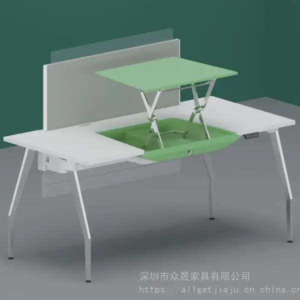 供应深圳众晟家具智能升降办公电脑职员工作桌