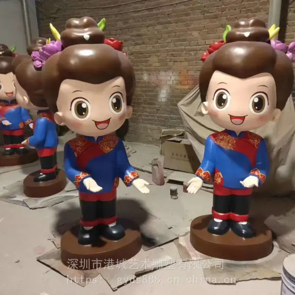 肇庆玻璃钢卡通人物雕塑 动漫公仔雕塑 商场美陈饭馆招牌定制