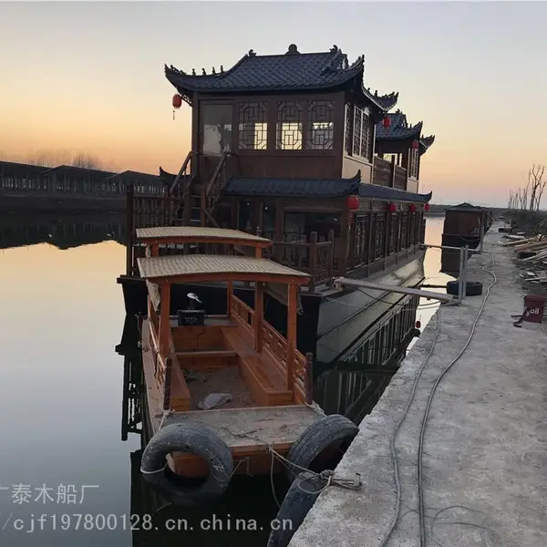 广泰玻璃钢画舫船 安徽宣城画舫船哪里便宜 水上餐厅画舫木船