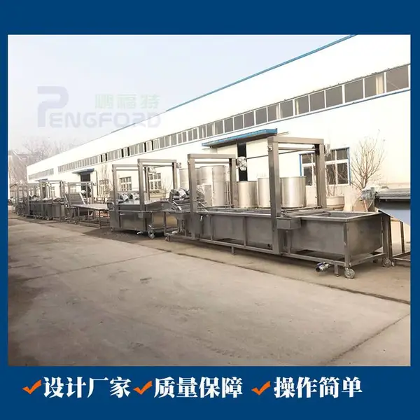鸭脖清洗漂烫卤煮线 鸭翅成套流水线 鹏福特鸭掌卤煮油炸线
