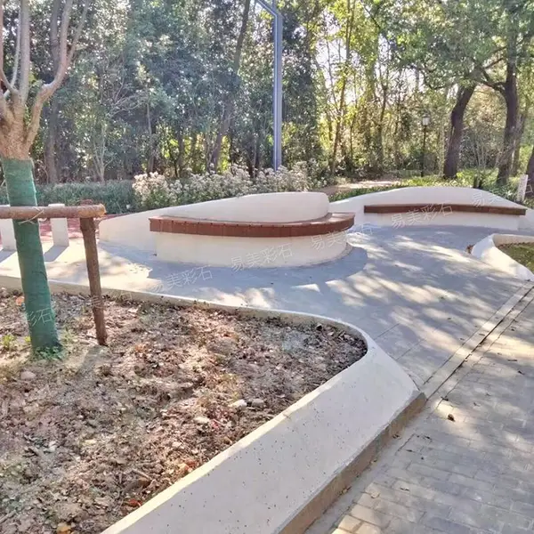 山东泰克砼石种植池 砼石花坛坐凳 砼磨石工艺 公共空间配套