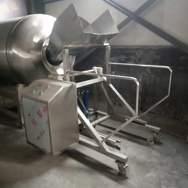 ***自动出料油炸机 鸡爪鸭脖翅根滚揉腌制上料机