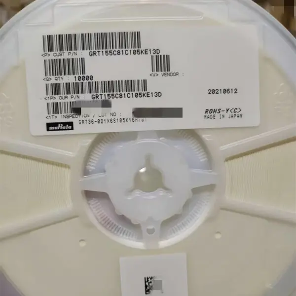 ����muRata������Ƭ������� GRT155C81C105KE13D 0402 1UF 16V X6S