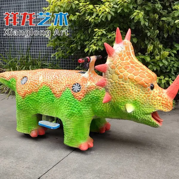 仿真恐龙电瓶车 恐龙跑跑车 跑跑车 儿童游玩电动车