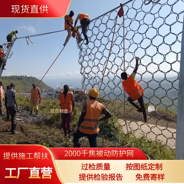 PPS-200-DB-A型被动防护网 2000千焦落石护网 边坡防护钢丝网 铁丝网