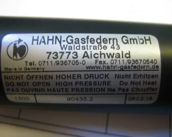 HAHN-Gasfedern气弹簧1219056, 250N, 28/11