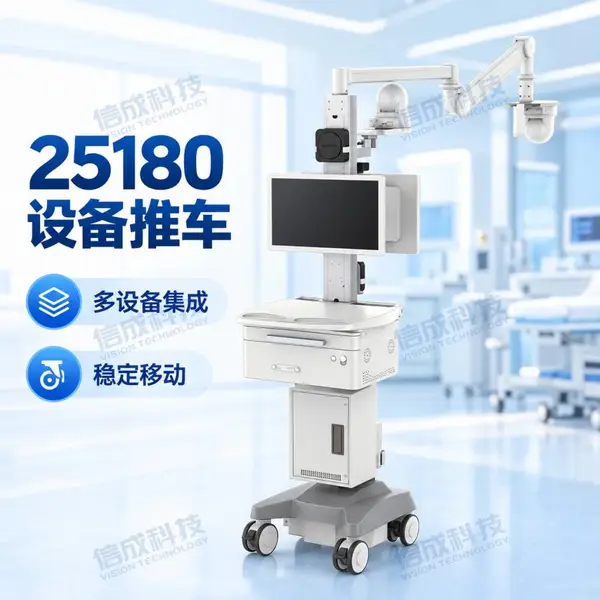 信成科技 25180 设备推车 双显示器摄像头术野 支臂移动工作站 可定制