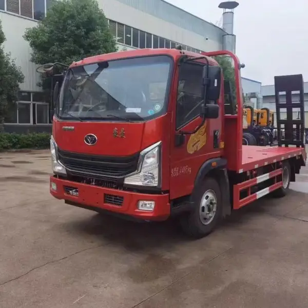 拖80挖掘机重汽豪曼蓝牌平板车 9吨挖机拖车全国包上户0首付