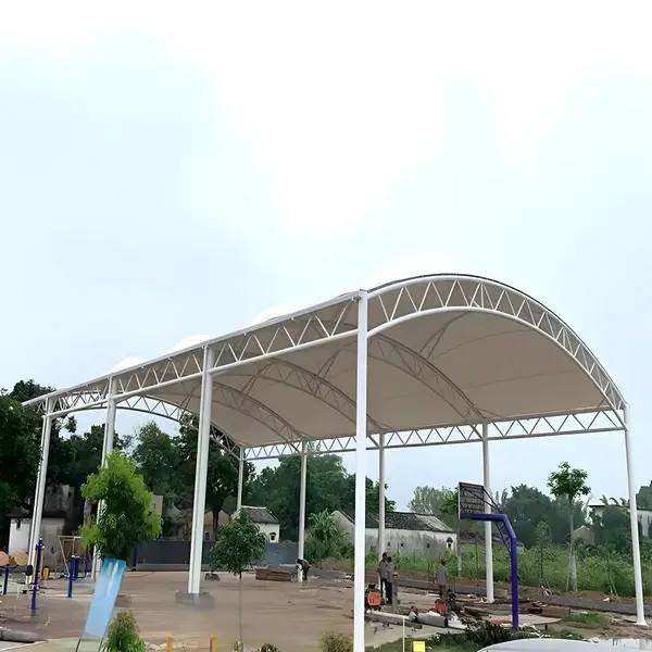 贵州球场雨棚遮阳棚 看台舞台顶棚 停车棚张拉膜景观棚厂家