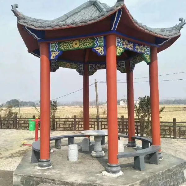 青岛仿古构件 青岛仿古建筑 青岛古建凉亭 六角凉亭 古建斗拱 彩绘 青岛古建造型
