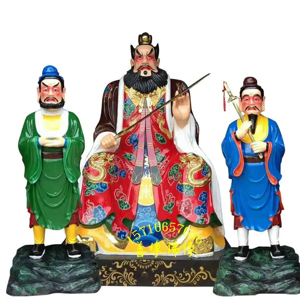 甘肃敦煌张天师塑像 ***天师钟馗 张天师神像 彩绘贴金 树脂玻璃材质 批发零售