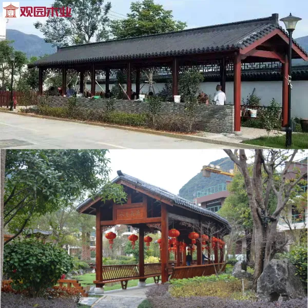 防腐木凉亭 景观公园四角六角亭 仿古木纹 四角六角耐腐蚀 浙江金华