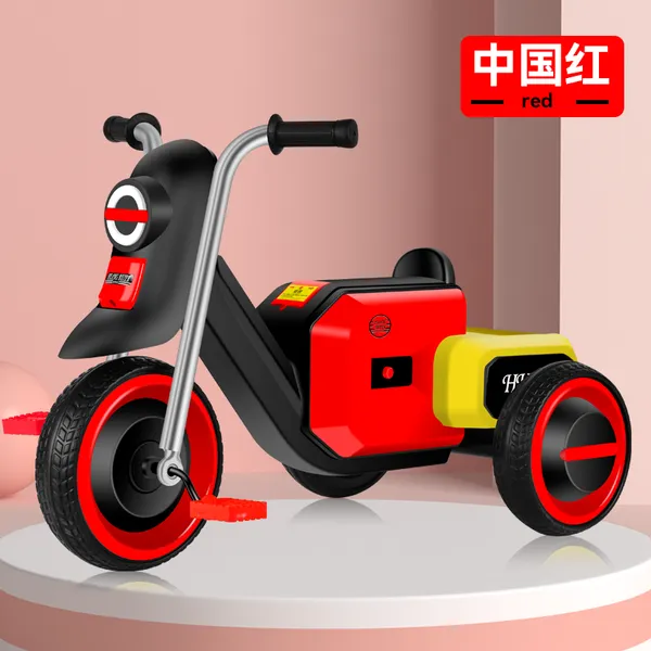 儿童三轮车带音乐灯光防侧翻1-4岁男女宝宝脚踏车小童骑行脚蹬车