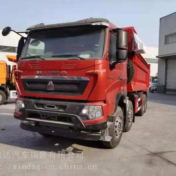 豪沃t7渣土车440马力渣土车红色8?4