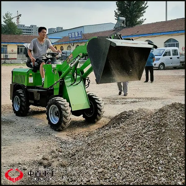 纯电瓶小装载机四轮驱动 建筑工地上料用电动小铲车高度 J