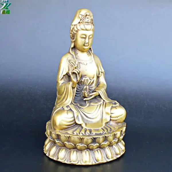 金属电镀24K金观音菩萨模型定制***用品***铜观音佛像摆件定制