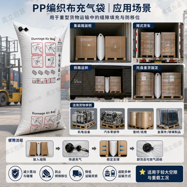 PP编织布充气袋 重型货物集装箱装柜防移位 耐磨防潮可循环 厂家按需裁切