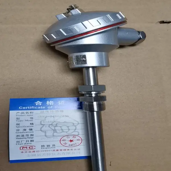 耐磨热电阻|WZP2-230 3APt100L650*I500硬质合金耐磨头H=300M27*2