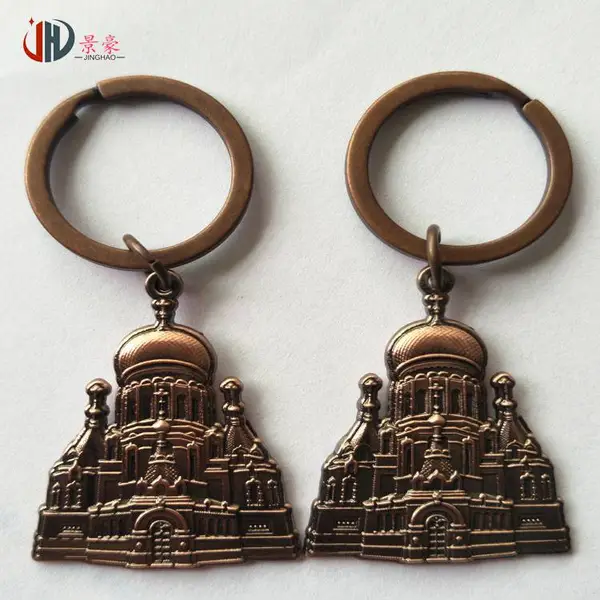 旅游纪念品金属钥匙扣定做 烤漆滴胶钥匙扣制作厂家