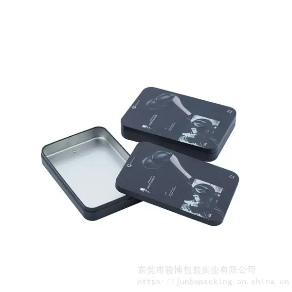 网红方形耳机铁盒***耳机铁盒马口铁耳机盒 定制电子产品包装罐