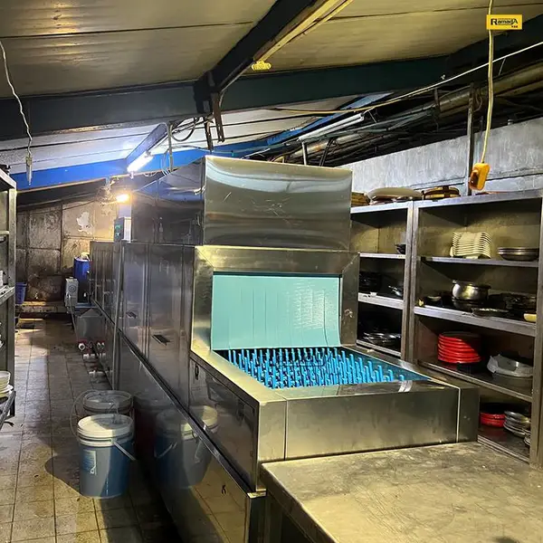 华美达大型酒店专用长龙式洗碗机 大型全自动洗碗机流水线