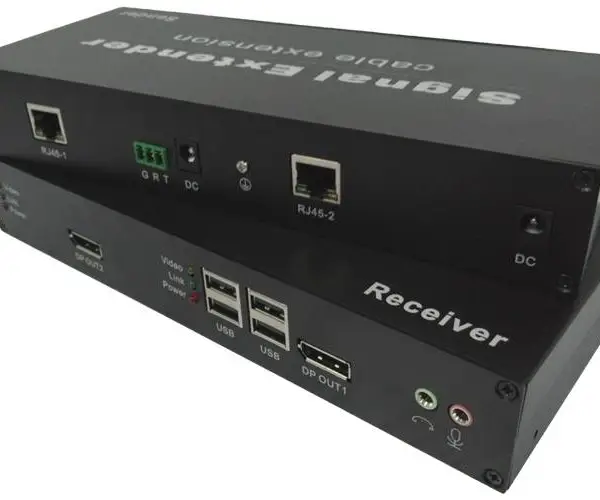 朗恒IPDD2A-120UAS(双屏DP+双向音频+USB2.0+RS232 KVM延长120米)
