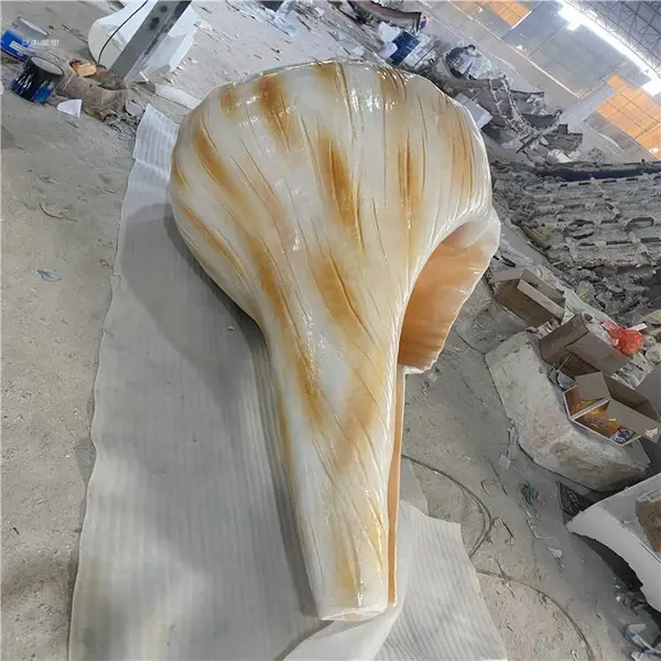 肇庆玻璃钢贝壳雕塑 四会水上乐园海洋生物雕塑 户外景观摆件