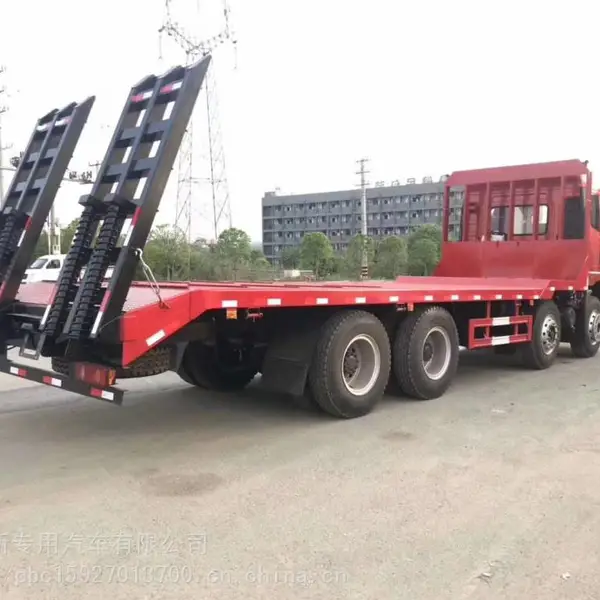 大运前四后八挖机平板车 35吨挖掘机拖车全国可分期包上户
