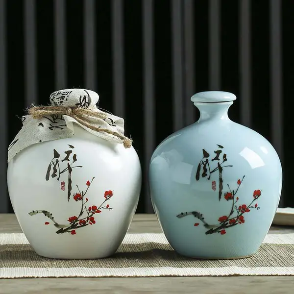 中式陶瓷泡酒瓶空瓶5斤装定制 密封酒具 家用有盖酒坛子酒罐